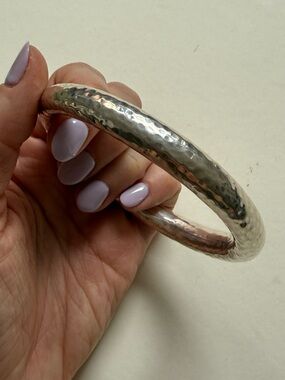 Sterling Silver Hammered Bangle Bracelet